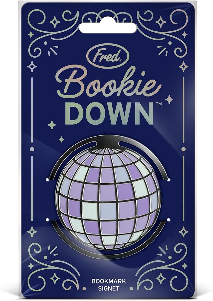Genuine Fred Bookie Down Disco Ball Bookmark, Etched and Colorfully Coated Steel