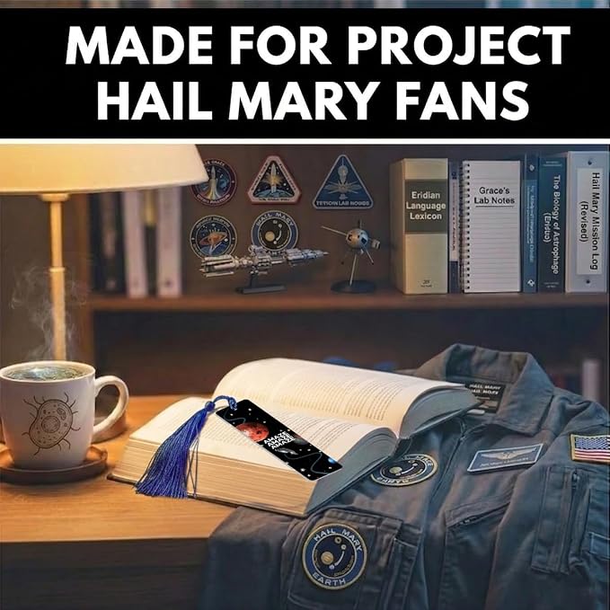 AICase for Project Hail Mary Merch Double-Sided Bookmark, for Movie Rocky Amaze Amaze Amaze Metal Bookmarks Gifts Accessories Stuff Merchandise for Fans Women Men Book Lovers Birthday Mothers Day