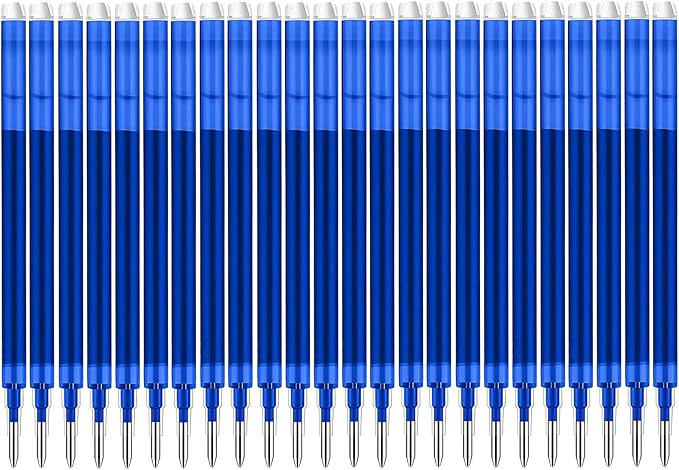 0.7 mm Erasable Gel Ink Pen Refills Compatible with Frixion Friction, Smooth Writing Multicolor Retractable Fine Point Pen Refill for School Office Home Art (Blue, 24)