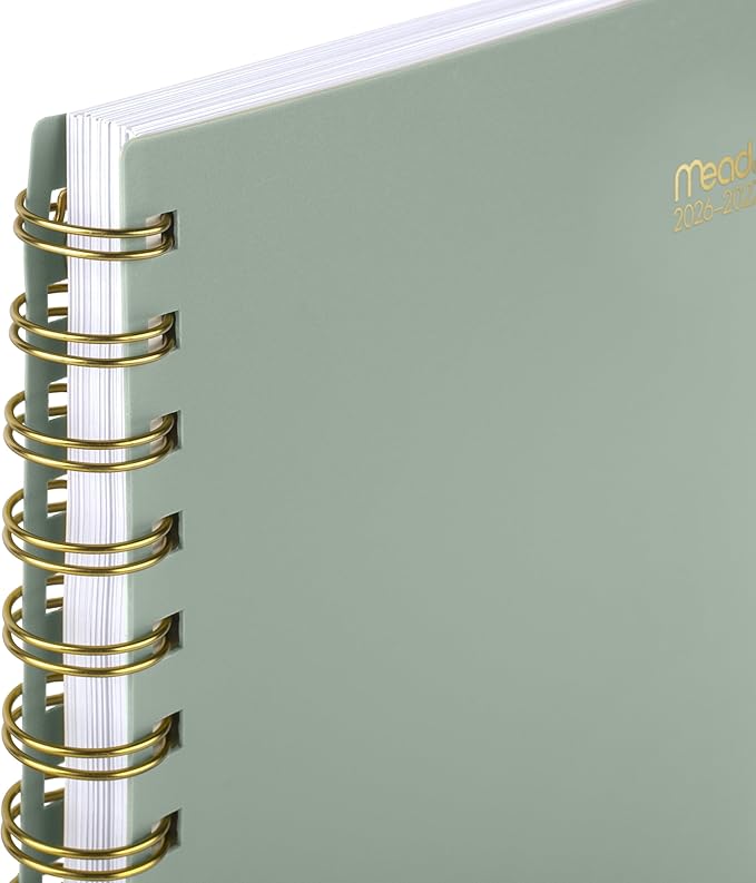 Mead Planner 2026-2027 Weekly & Monthly Academic 15-Month April-June, 5.5" x 8.5", Soft Grass (CAW42093)