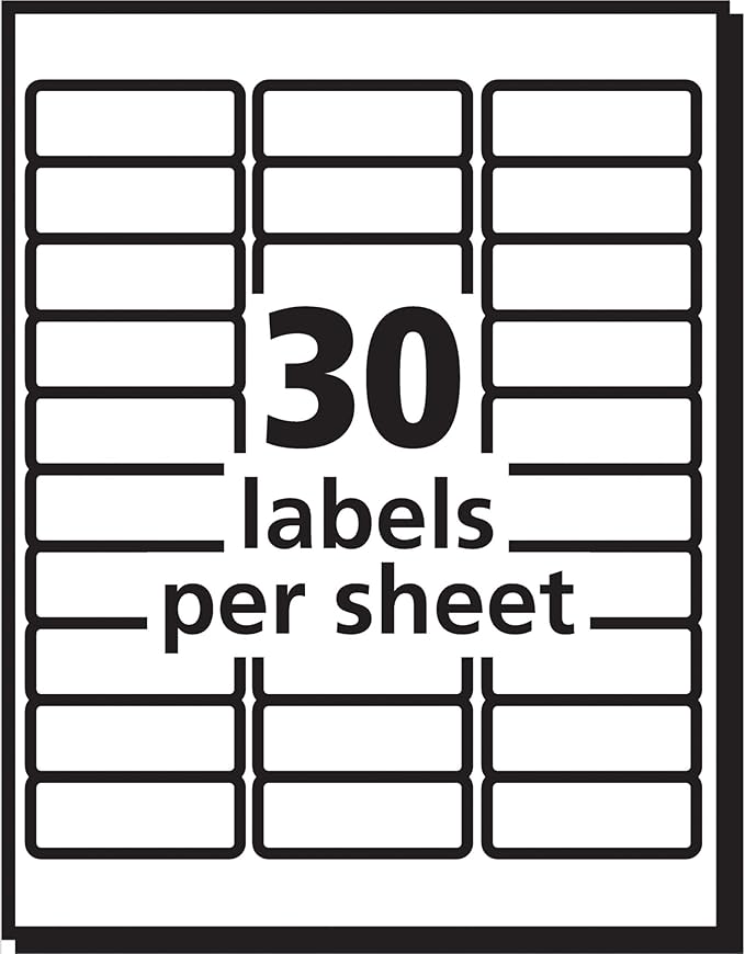 Avery Easy Peel Printable Address Labels with Sure Feed, 1" x 2-5/8" Customizable Stickers, White, 750 Blank Mailing Labels, Great for Mailing, Shipping, and More (8160) (Pack of 5)