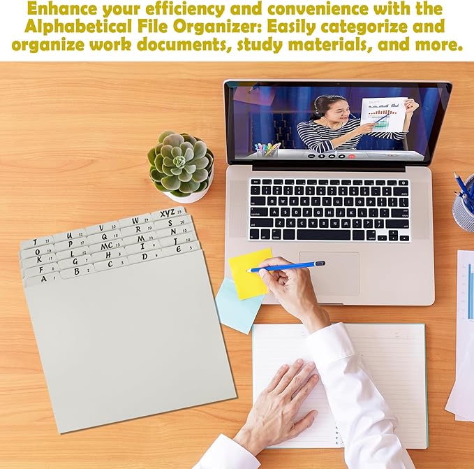 1 Set 25 Alphabet File Dividers A-Z Top Tab File Guides Letter Size 1/5 Cut Tab Manila Alphabetical File Organizer File Cabinet Dividers for Work Office Home School and Desk Organizer(Light Green)