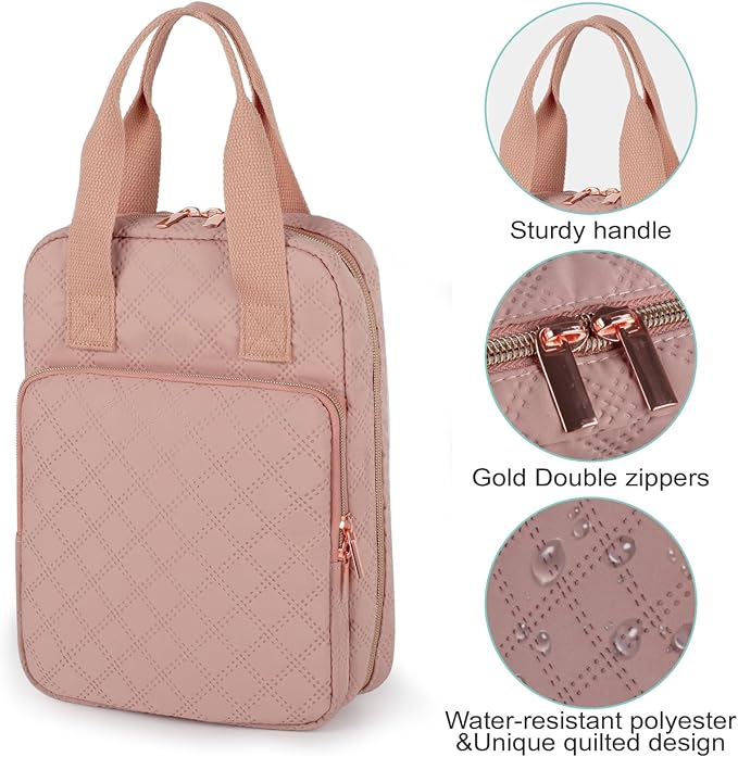 Bible Cover for Women, Bible Case with Handles,Carrying Bible Bag Scripture Case Church Bag Bible Protective with a Zippered Front Pocket & Back Pocket