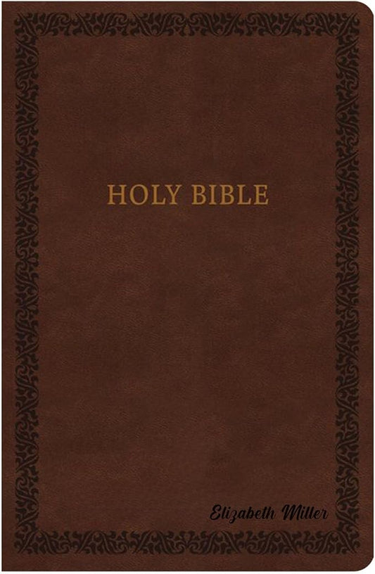 Personalized Soft Touch NIV Thinline Holy Bible with Custom Name on Lower Right Corner of Faux Leather Cover | Small Print | Custom Gift for Christian & Religious Celebrations | Brown