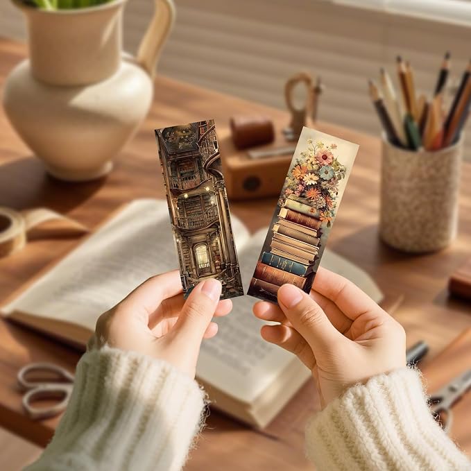 100 Pcs Vintage Book Bulk Bookmark, Retro Floral Books Aesthetic Bulk Paper Bookmarks for Reading Lovers, Cottagecore Paper Bookmark Gift for Kids Girls Teachers Students