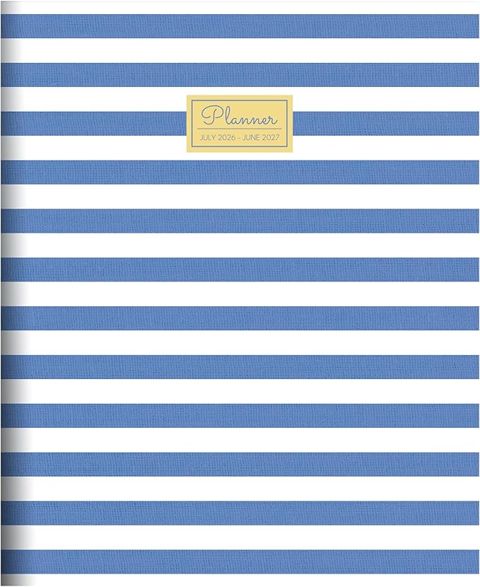 TF Publishing July 2026 - June 2027 Linen Lines Large Monthly Planner with Thick Paper - 12 Month Academic Planner 2026-2027 with 2-Page Spreads, Large Calendar Grids and Prompts - 9 in x 11 in