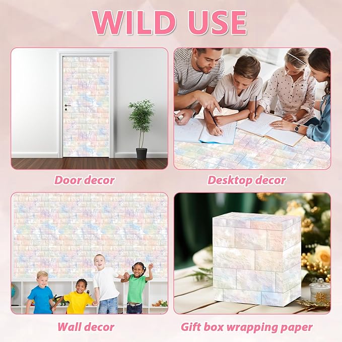 Graffiti Wall Bulletin Board Paper Roll Pastel Brick Gradient Stone Bulletin Board Background Back to School Classroom Decor Poster for Art Craft DIY Projects Home Office Party Supplies 17.7in x 20ft