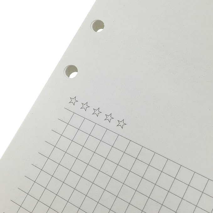 Zelten 1 Pack A6 45 Sheets/90 Pages FavoritesLoose Leaf Punched Paper Refills Paper for 6 Hole Binder Personal Organizer Diary Notebook Refillable Planner