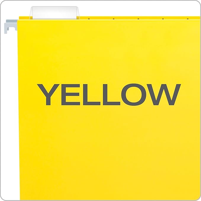 Pendaflex 81606EE Recycled Hanging Folders, Letter Size, Yellow, 1/5 Cut, 25/BX (81606) (Pack of 10)