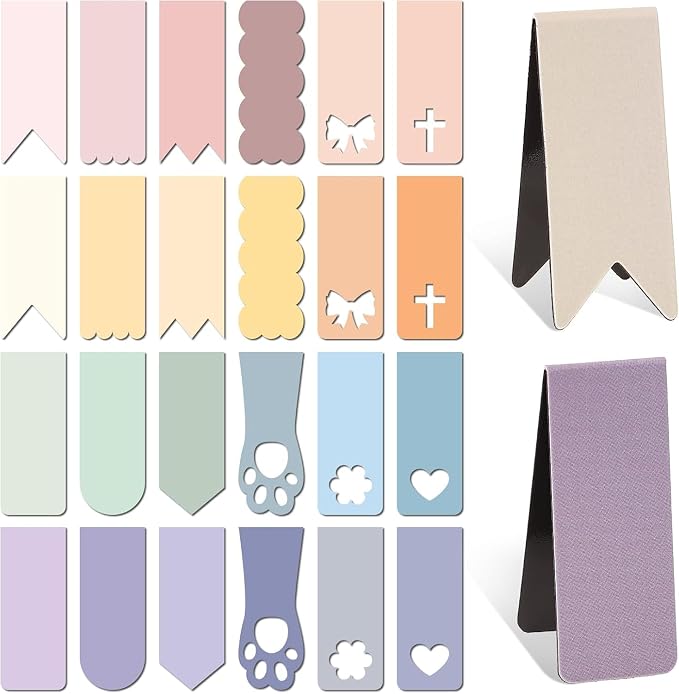 48PCS Magnetic Bookmarks Bulk Easter Day Gifts, 24 Colors Book Marks for Reading Women Men for Book Lovers Students Teachers Birthday Gifts