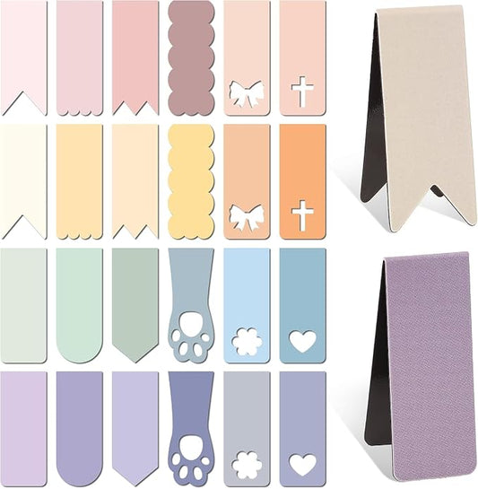 48PCS Magnetic Bookmarks Bulk Easter Day Gifts, 24 Colors Book Marks for Reading Women Men for Book Lovers Students Teachers Birthday Gifts