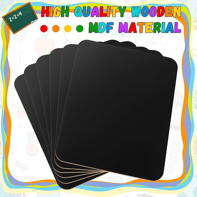 20 Pcs Chalk Board for Kids Bulk 9.5" x 12" Double-Sided Wooden Frameless Chalkboard Sign Blackboard for Kids Student School Classroom Home Office Restaurant Birthday Party Favors