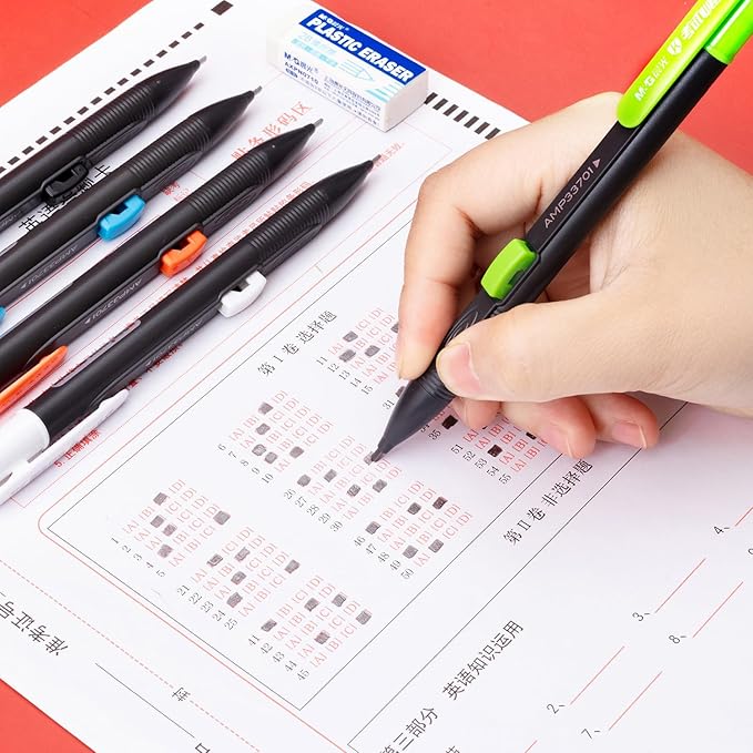 M&G 6 Pack Mechanical Pencils with Erasers 1.8mm, 3 Tubes of Lead Refills, Bulk Mechanical Pencils for School Supplies, Teacher Supplies, Drawing Pencils, Sketching Pencils