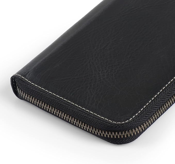 Londo Genuine Leather Padfolio – Portfolio Folder with Pencil Holder, Notepad & Zipper Closure for Business, Office & Travel