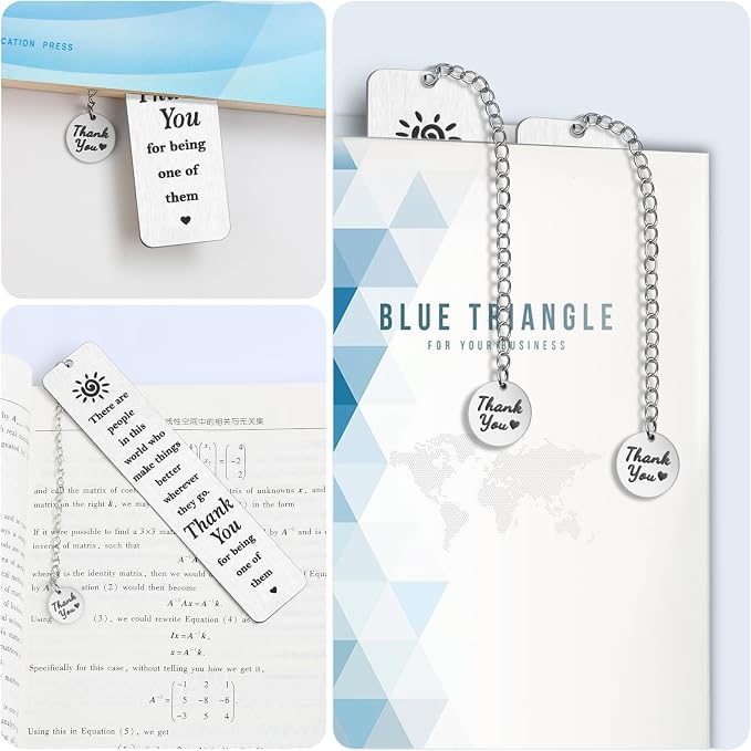 Book Lovers Gifts, Kaluofan Gifts for Book Lovers with Thank You Chain, Bookmark Gifts for Best Friend, Back to School Coming of Age Gifts, Graduation Gifts, Christmas Stocking Stuffers for Teens
