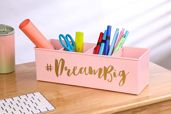 Pen Holder for Desk | Good Vibes Pencil Holder for Home Office Desk Organizer Tabletop Decoration | Pencil Holder Organizer for Desk Accessories