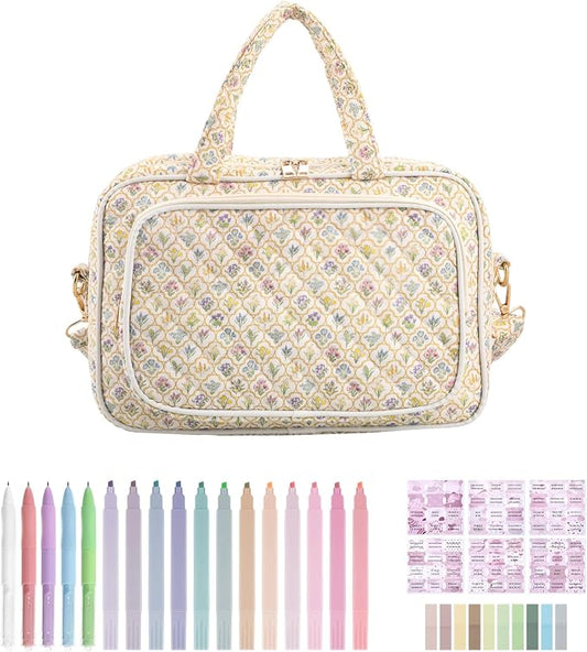 BESARME Bible Bags for Women, Large Bible Cover Case with Strep Mother's Day Gifts Journaling Supplies Christian Gifts for Women(French Floral)