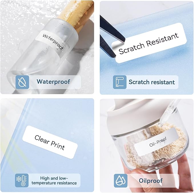 NIIMBOT Thermal Transfer Labels 0.55''x1.97'', for N1(B18) Label Maker, PET Material, Waterproof and High-Temperature Resistance, Long Storage Time, White(14x50mm-125)