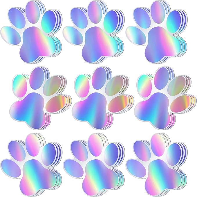 Junkin 60 Pcs Mini Paw Prints Cutouts Accents Bulletin Board Patrol Table Decorations Wall Decal Poster for Kids Educational School Home Party Supplies(Multi Color)