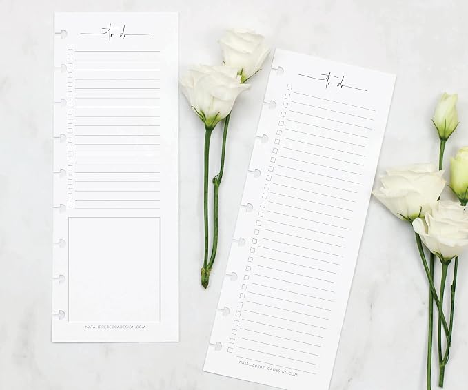 BetterNote Skinny To Do List Refills for Discbound Notebooks, Half Sheet Checklist, Fits Levenger Circa, Staples Arc, TUL, The Happy Planner, Disc Bound, Talia (Modern- 50 Sheets, 11-Disc, 8.5"x11")