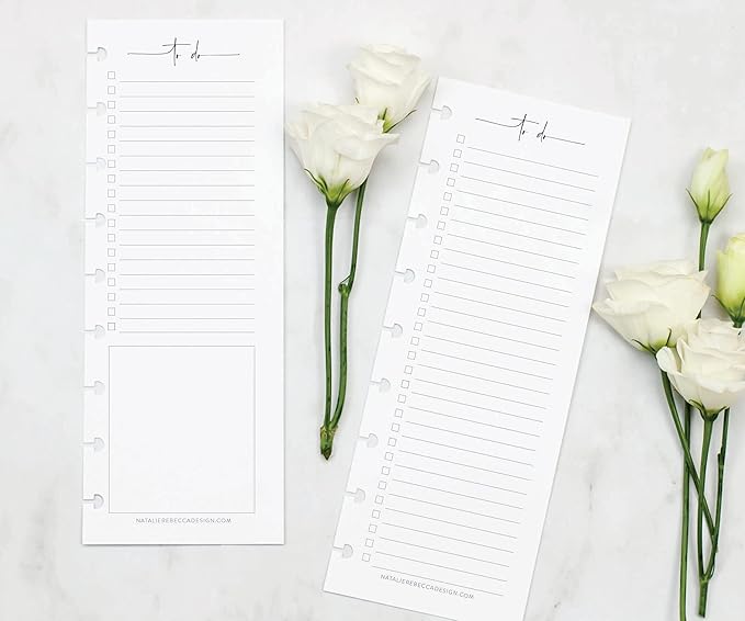 BetterNote Skinny To Do List Refills for Discbound Notebooks, Half Sheet Checklist, Fits Levenger Circa, Staples Arc, TUL, The Happy Planner, Disc Bound, Talia (Modern- 25 Sheets, 8-Disc, 5.5"x8.5")