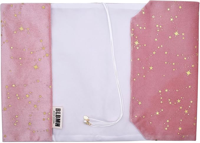 BLBMH 6x9 Bible Book Cover for Women, Non-Stretch Fabric Protector for Paperback, Soft Cloth Sleeve with Bookmark for Journals Notebooks | Privacy Reading Gift - Velvet Pink