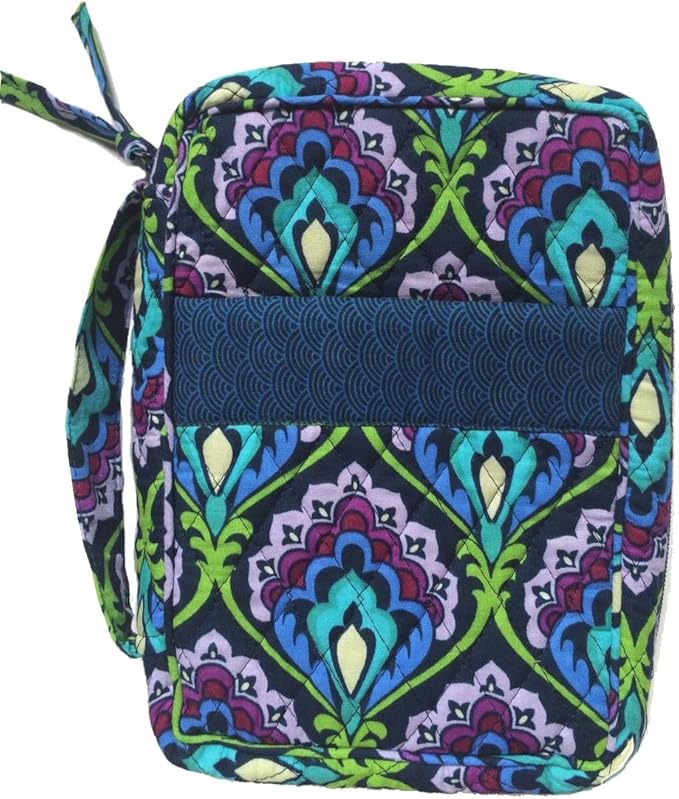 DIWI Quilted Bible Cover Large Sizes 10 X 7 X 2.75 Inches Good Book Case (L, C1 Peacock Garden)