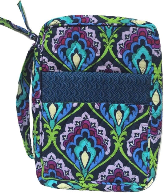 DIWI Quilted Bible Cover Large Sizes 10 X 7 X 2.75 Inches Good Book Case (L, C1 Peacock Garden)