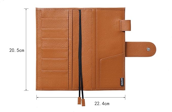 Moterm Leather Cover for Hobonichi Weeks - Fits Hobonichi Weeks/Weeks Mega, with Back Pocket (Pebbled-Burnt Orange)