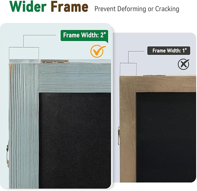 TEAKMAMA A Frame Chalkboard 40x20 Standing Chalkboard Sign Chalk Board Sandwich Board Easel, Double Sided Blackboard for Business, Cafe, Weddings,Rustic Blue