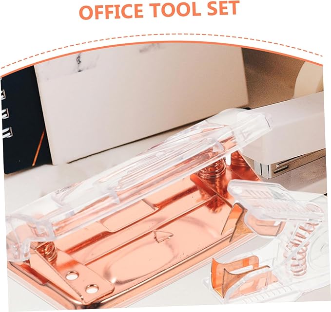 1set Transparent Hole Punch Staple Remover Tool Fastener for Office Supplies Efficient Document Organization User-Friendly Design