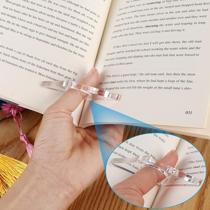 8 Pieces Flower Acrylic Bookmarks with Colorful Tassels Floral Transparent Acrylic Bookmarks Book Page Marker for Women, Teacher, Student, Kids, Book Lovers Reader, Writer, Student