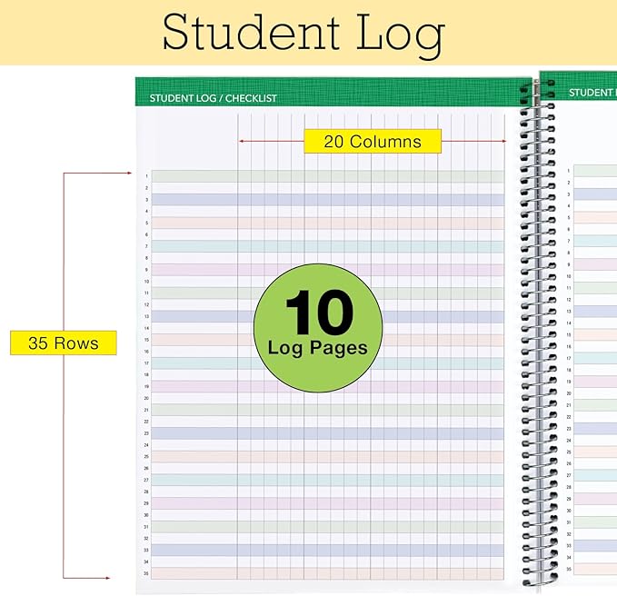LITE TEACHER PLANNER - Aug 2026-Jul 2027, 8.5" x 11" Daily Weekly Monthly Organizers - Includes 7 Periods, Dated Calendar, Page Tabs, Bookmark, and Planning Stickers (Rainbow Floral)