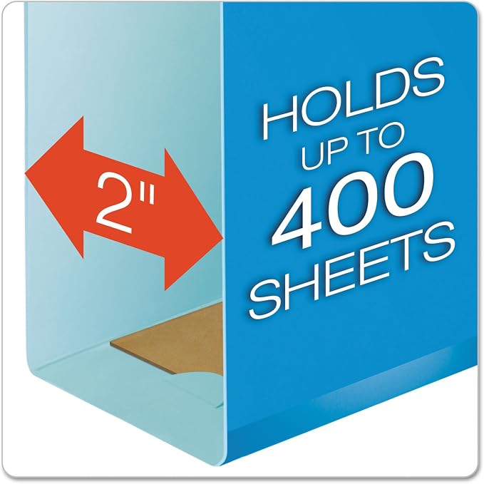 Pendaflex Extra Capacity Reinforced Hanging Folders, 2", Legal Size, Blue, 1/5 Cut, 25/BX (4153x2 BLU)
