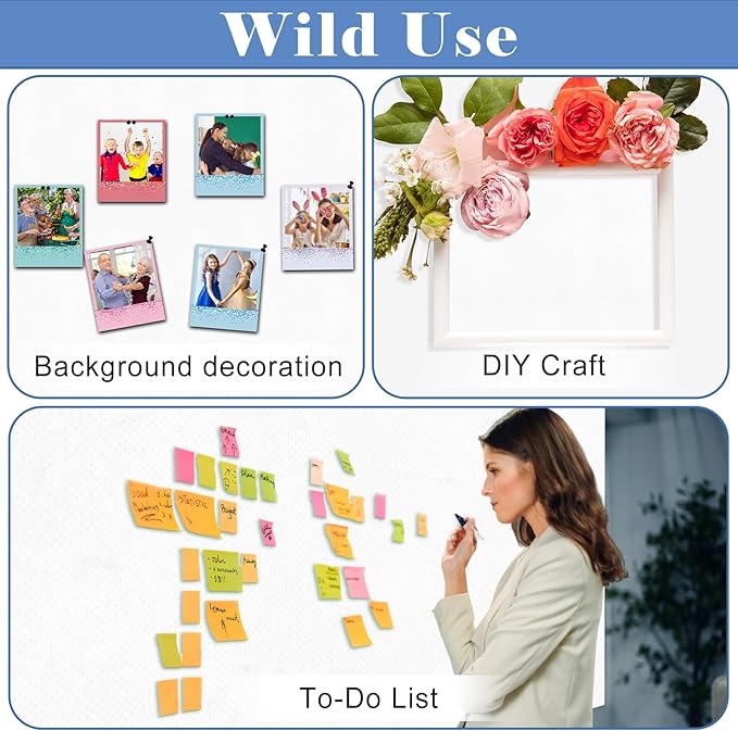 White Bulletin Board Roll Reusable Waterproof Erasable White Bulletin Board Wrinkle Resistant Poster Non-Woven Fabric Background for Halloween Classroom Decor Wrapping Paper DIY Crafts 15.7" x 40ft