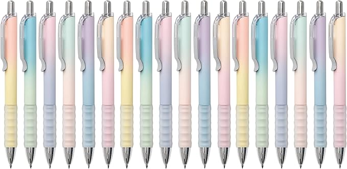 Aisibeiger Gel Pens Fine Point 0.7mm Black Ink Gel Pen Retractable Cute Pens for Smooth Writing School Office Supplies, Pack of 18