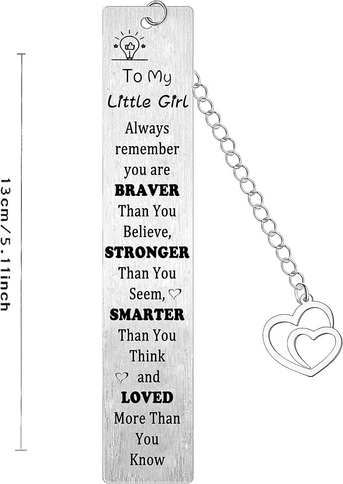 Little Girl Bookmark Gifts for Girl Gifts for Daughter Niece Granddaughter Sister Gifts Girls Birthday Christmas Gifts for Girl You are Braver Than You Believe Bookmark (Little Girl Bookmark)