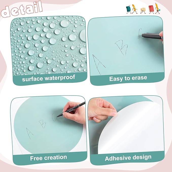Lincia 24 Pack Colorful Erase Dots Circles 10.5 Inch Removable Vinyl Spot Dry Erase Desktop Writing Spots Set for 100th Day of School Classroom Table Teacher Students Home Desk Wall (Bohemian Colors)