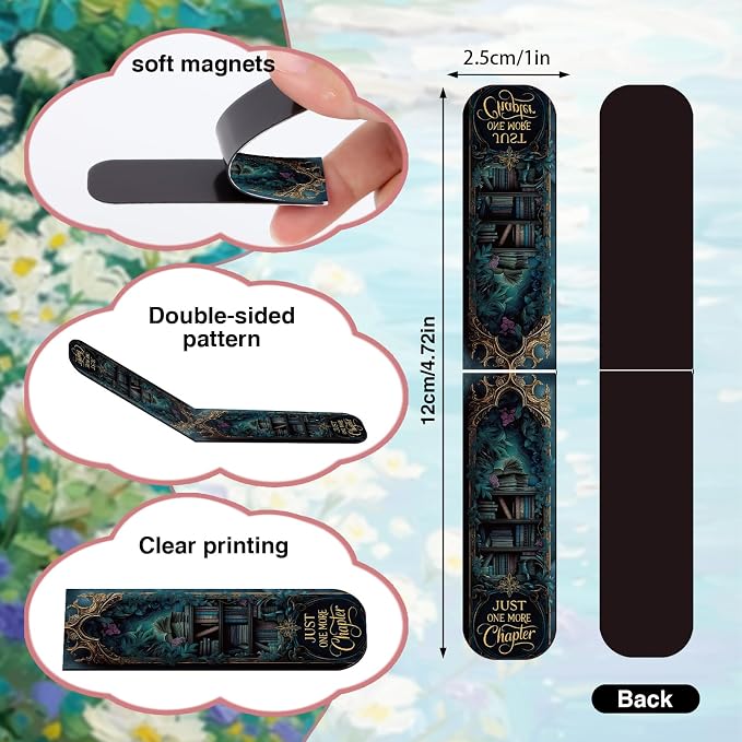 Dark Romance Magnetic Bookmark Gifts - Cosmisun 30 Pcs Romance Bookish Magnetic Bookmarks Gothic Skull Butterfly Book Marks Page Magnets Marker Clip for Women Book Lovers Students Teacher Reading Gift