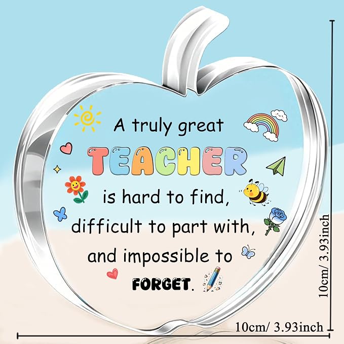 Teacher Gifts for Teachers Day Appreciate Presents Birthday Flower Shaped Signs Bookmark Keychain 3PC Set Graduation Christmas Keepsakes Acrylic Keyring Thank You Plaque Women Men Retirement (Thank)