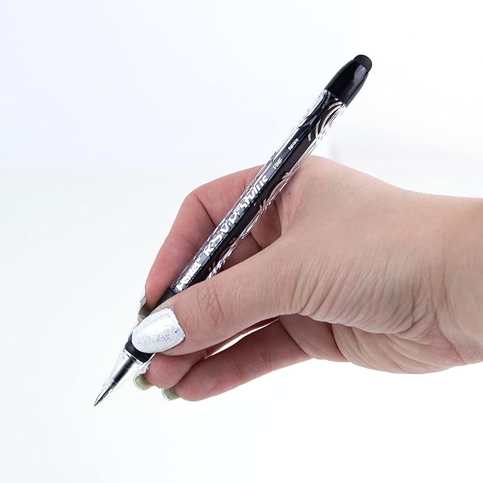 Pentel RSVP STYLUS Ballpoint Pen, Fine Line, Black Ink (BK90L-A) (12 count)