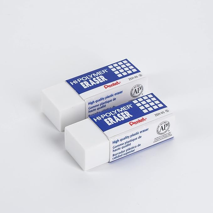 Pentel Hi-Polymer Block Eraser, Small, Box of 48 (ZEH-05)