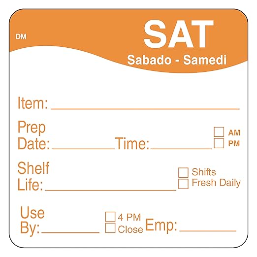 DayMark Safety Systems DissolveMark IT112213-6 "SAT" Day of The Week Label, 2" x 2", Red, Roll of 250