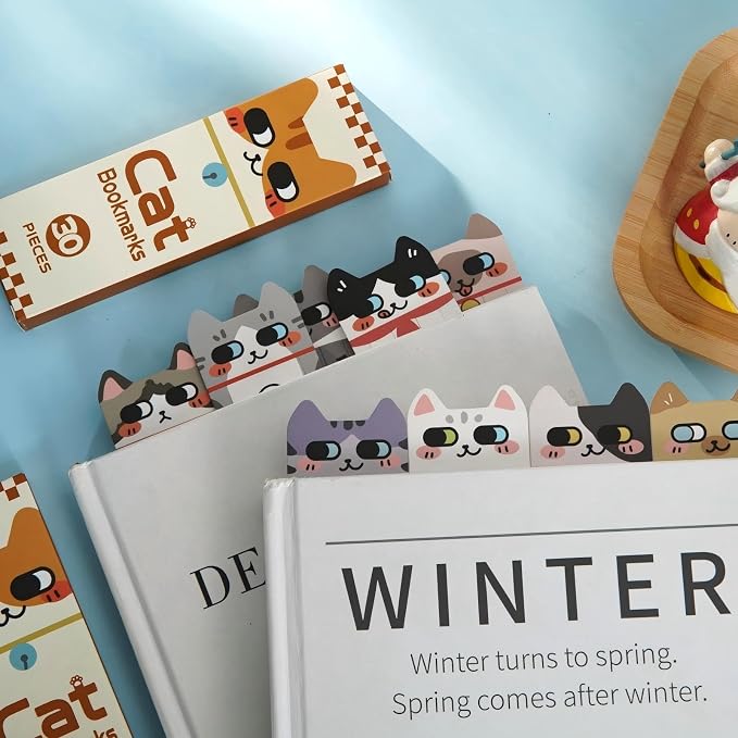 30Pcs Cat Bookmarks, Cute Paper Book Marks for Reading Kids, Double-Print Bookmark for Book Lovers, Student, Girls, Boys, Classroom