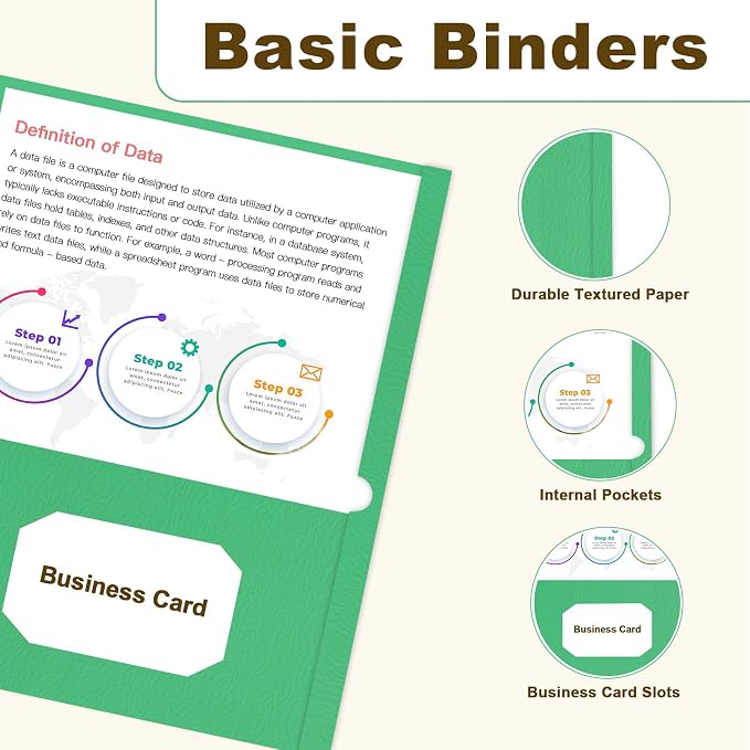 Folders with Pockets, LAYZZ 30 Pack Paper Pocket Folders, 2 Pocket File folders Fits Letter Size Paper, for School Office and Home (Green)