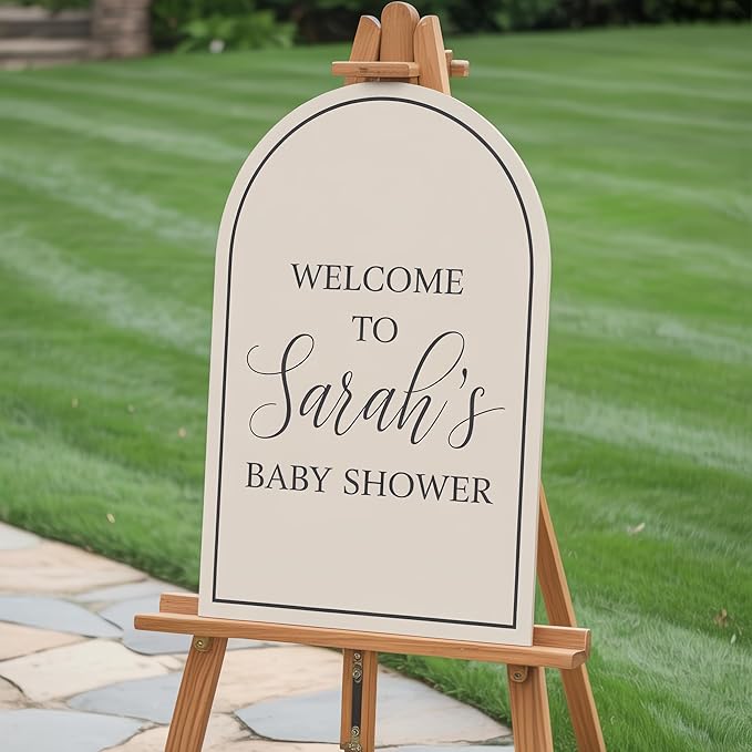 Custom Foam Board Poster Sign, Multiple Sizes and Shapes - 3/16 Thick - Personalized Foamcore Event Signs for Wedding, Baby Shower, Announcements, Presentations, Arts & Crafts (23x35 Half Circle)