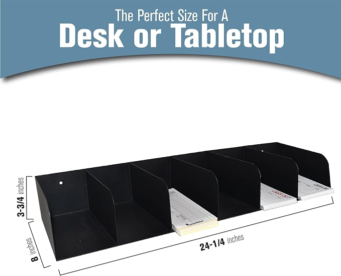 BankSupplies STEELMASTER Steel Document Organizer 6 Pocket Black Powder Coated Finish