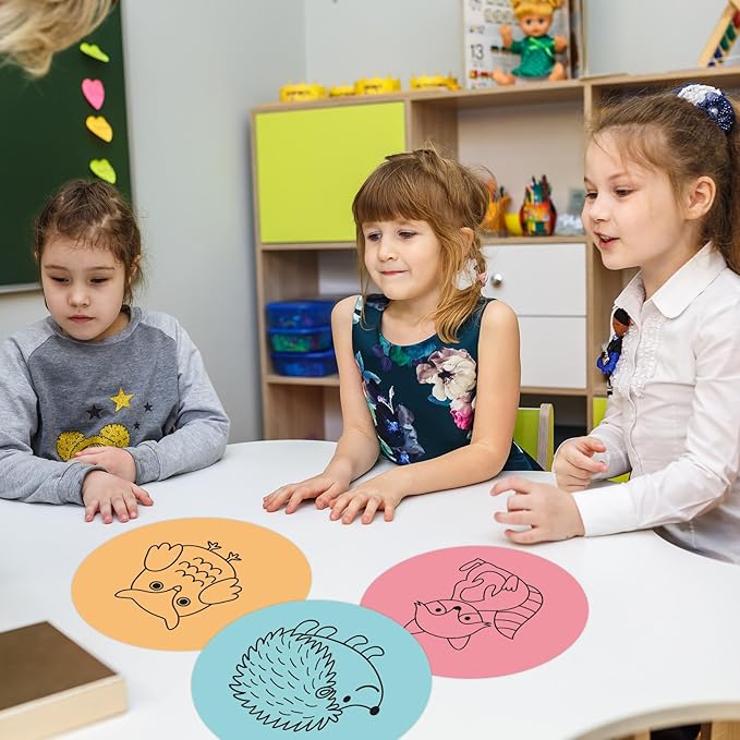 JarThenaAMCS 12PCS 12'' Pastel Dry Erase Dots Circles Spots Decals Colorful Waterproof Removable Marker Stickers for School Classroom Wall Whiteboard Teachers Teaching Students Supplies