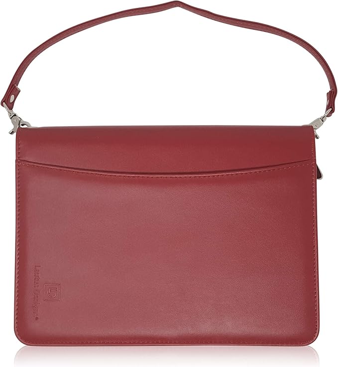 Customized Junior Zippered Leather Padfolio - Name/Logo Printed on Burgundy PU Leather Portfolio Binder & Organizer Folder with 8 Inch Tablet Sleeve & with Junior Legal Notepad