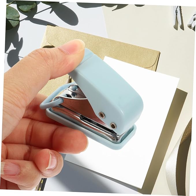 Gadpiparty Mini Hole Puncher for Office Supplies Small Portable Stapler for Students Compact Single Hole Puncher Essential School and Office Stationery